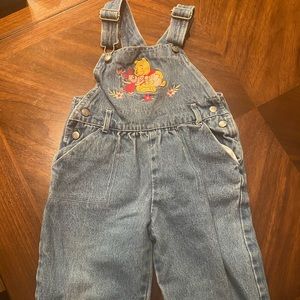 Vintage Winnie the Pooh overalls and matching shirt, 2t